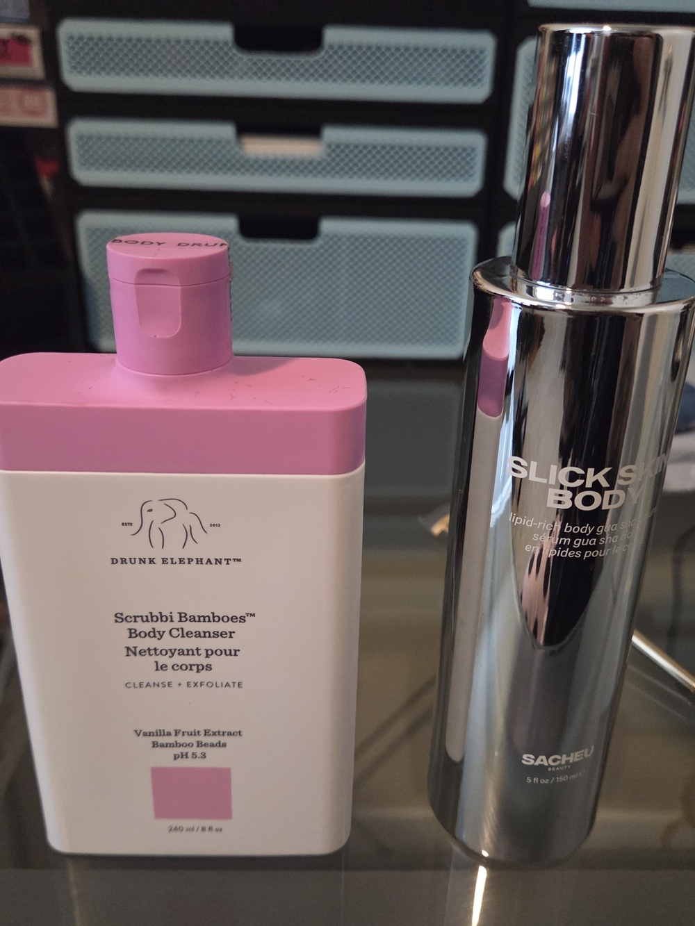 Drunk Elephant Scrubbi Bamboos Body CleanserDrops. And Sacheu Body  Serum Bundle